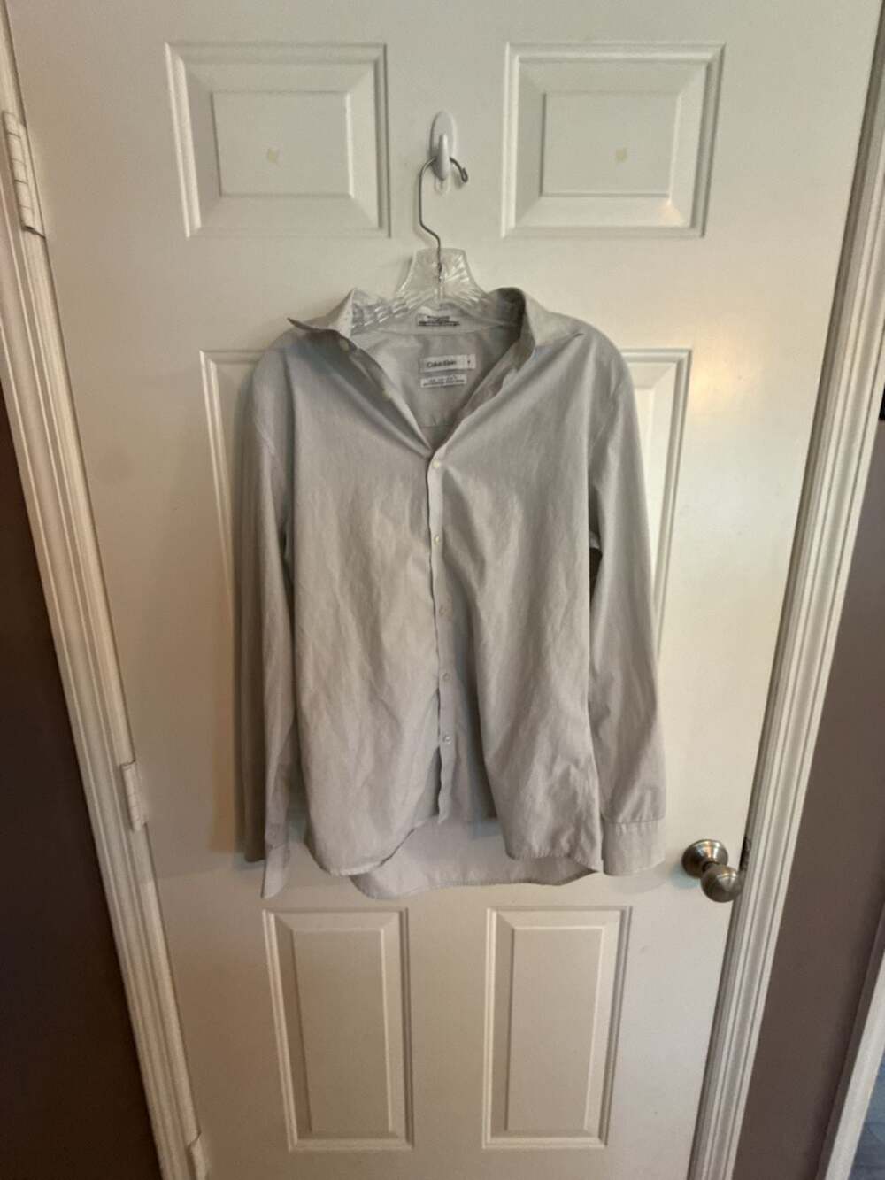 Calvin Klein Non Iron Slim Fit Shirt Size M Striped Dress Shirt